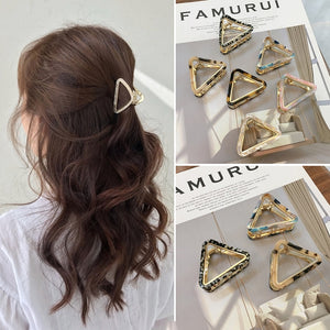 Chic Geometric Acetate Hair Claw Clamps Metal Hair Crab Women Girls Hair Clip Leopard Hairpin Hair Crab Hair Accessories