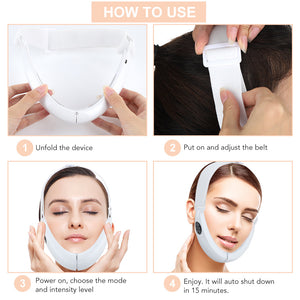 HailiCare Micro Current Color Light Face-Lifting Instrument Small V Face Tightening Double Chin Hot Compress Face Lifting Tool