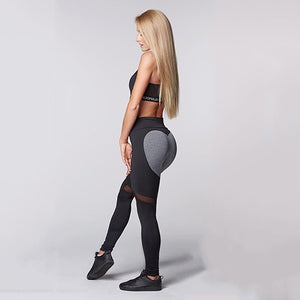 Sexy Heart Yoga Pants Women Patchwork Yoga Leggings Women Push Up Leggins Sport Women Fitness Legging Running Pants Women