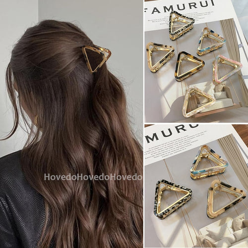 Chic Geometric Acetate Hair Claw Clamps Metal Hair Crab Women Girls Hair Clip Leopard Hairpin Hair Crab Hair Accessories